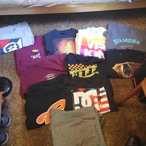 DC Hurley Diamond Supply Neff Grizzly shirts lot